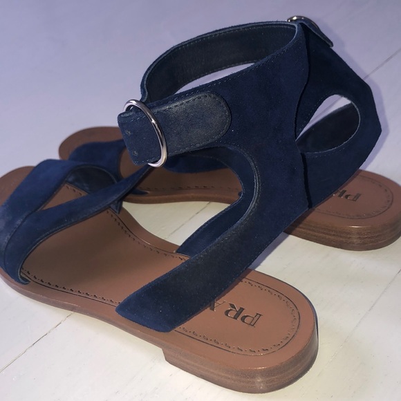 PRADA Suede Ankle Strap Flat Sandals 37.5 - Picture 4 of 8
